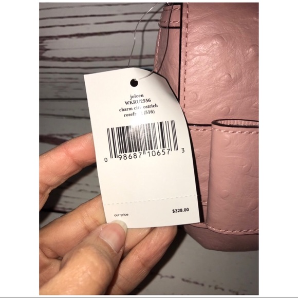 Kate Spade Joleen Charm City Ostrich Pink Bag - Picture 6 of 8